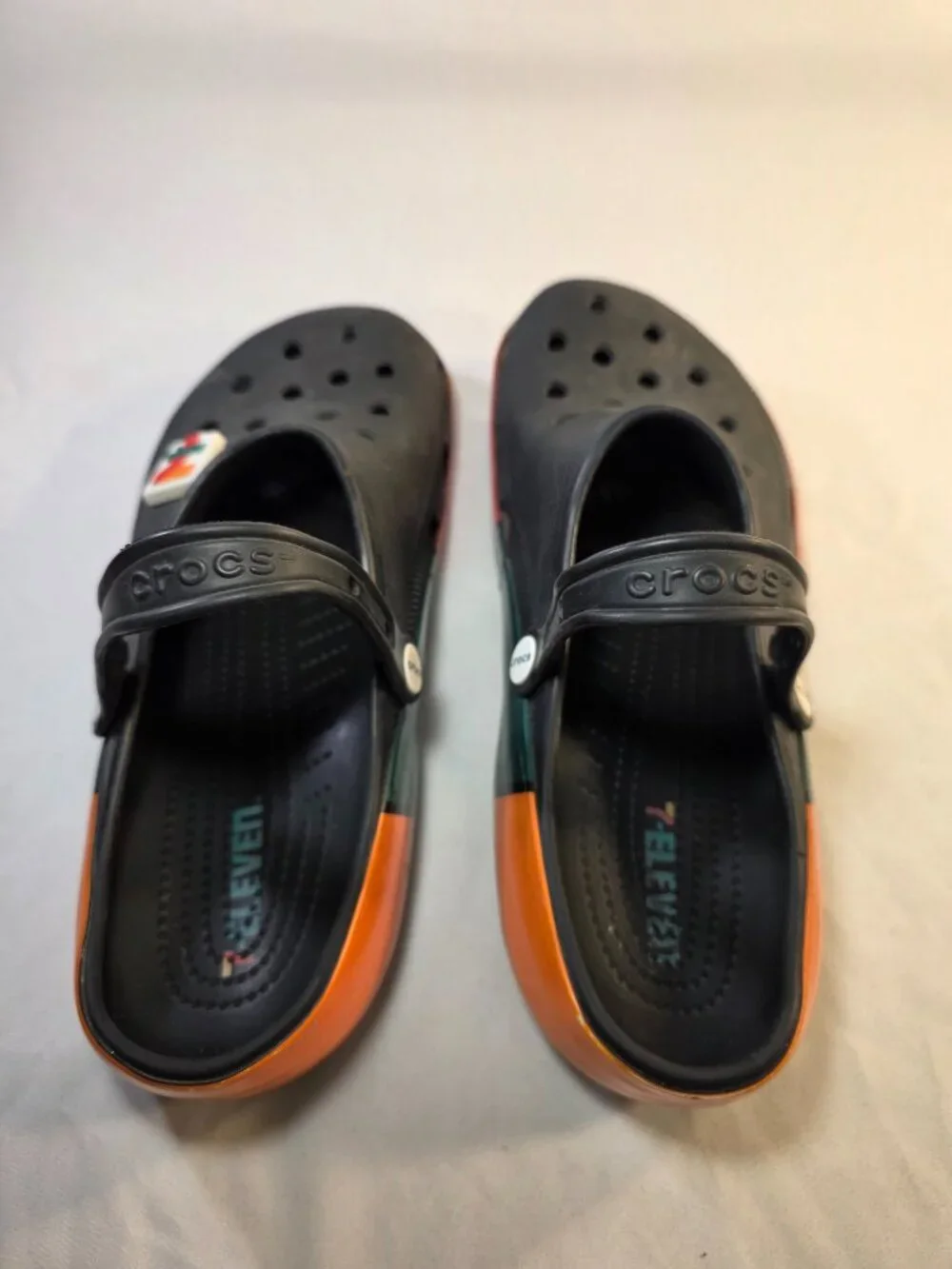 Crocs Classic 7-Eleven Sandals Black Orange Green Red 7-11 Men's Size 13
